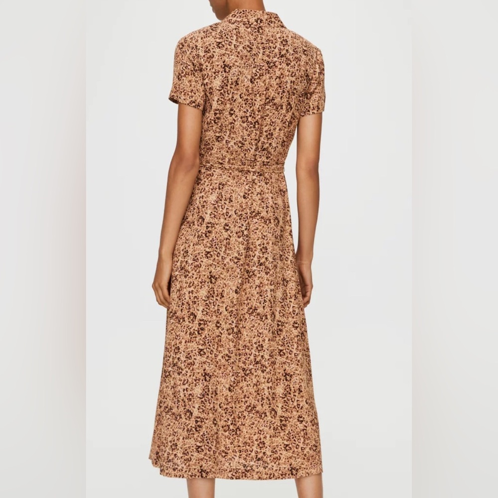 ARITZIA Wilfred midi shirtdress, animal print, L